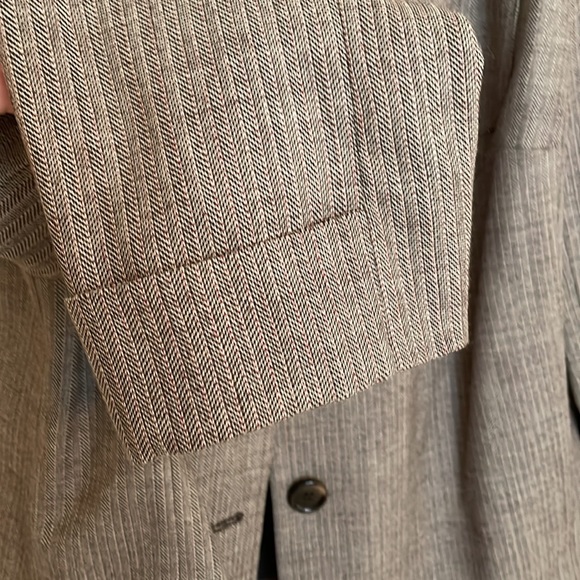 Taupe herringbone pattern, business jacket with two breast pockets - Picture 6 of 6